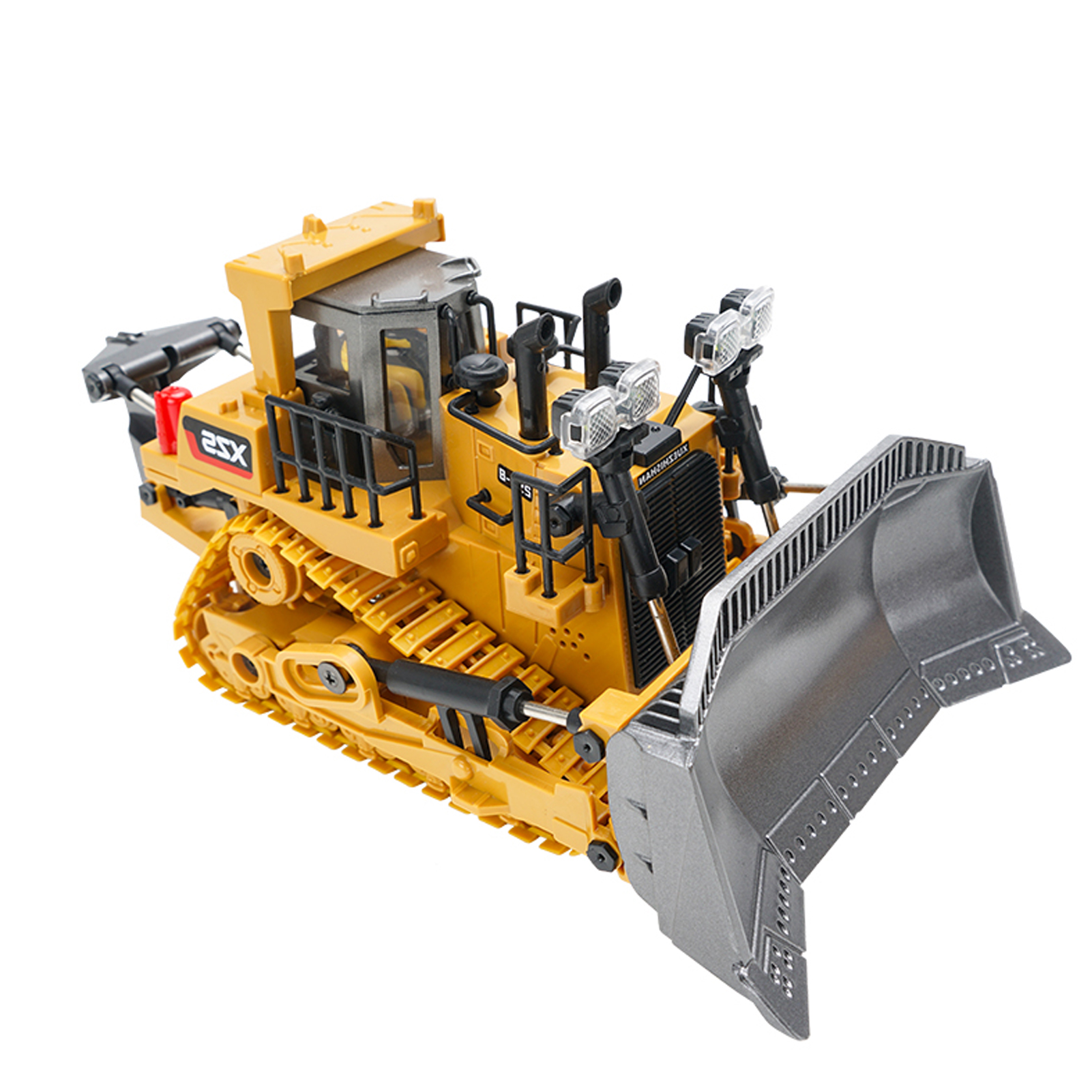 1:24 2.4G 9CH RC Bulldozer Alloy Bucket RC Tractor Truck Construction Engineering Vehicles with One Key Demonstration Lighting Simulation Sound Function Educational Toys for Kids - image 2 of 7