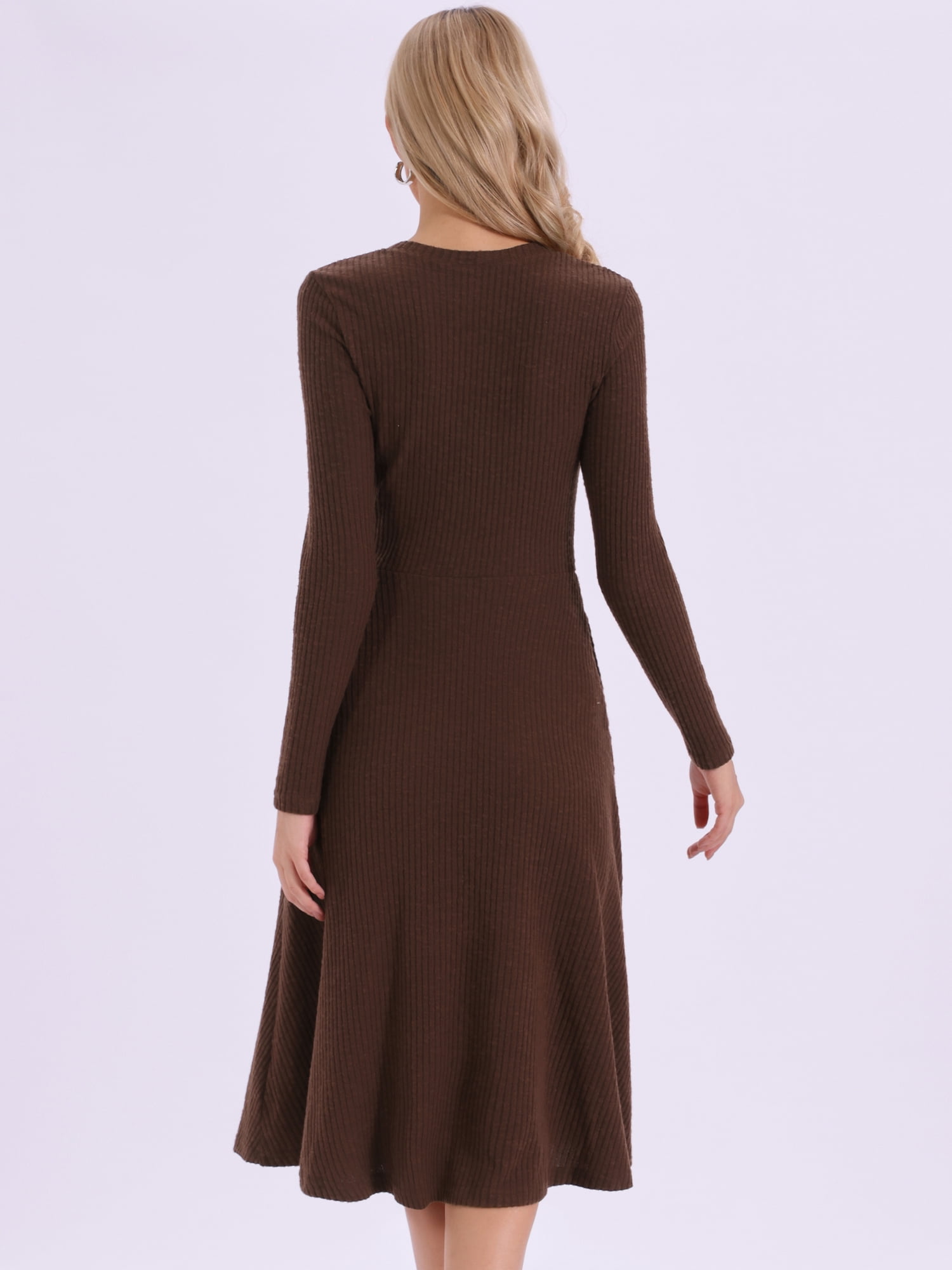 DARING DIVA Midi Pullover Knit Sweater Dress S Brown
