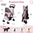 thumbnail image 3 of Yedigre 4-Wheel Foldable Pet Stroller for Small Dogs & Cats – Breathable Mesh Windows, Cup Holder & Storage Basket, Holds 22lbs, 3 of 10