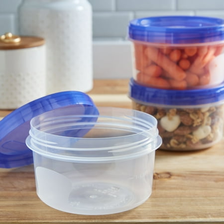 Great Value BPA Free Take Outs Storage Containers, Small Round, 16 fl oz, 3 Count