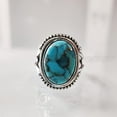 thumbnail image 2 of Natural Blue Copper Turquoise Ring, Turquoise Ring, December Birthstone, Bohemian Ring, 925 Sterling Silver, Womens Ring, Christmas, Thanksgiving, Handmade, Statement Jewelry, Natural Turquoise Ring, 2 of 6