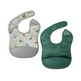 thumbnail image 1 of Tiny Twinkle - Silicone Pocket Bib 2pk - Dinosaur, Olive 6M+, 1 of 3