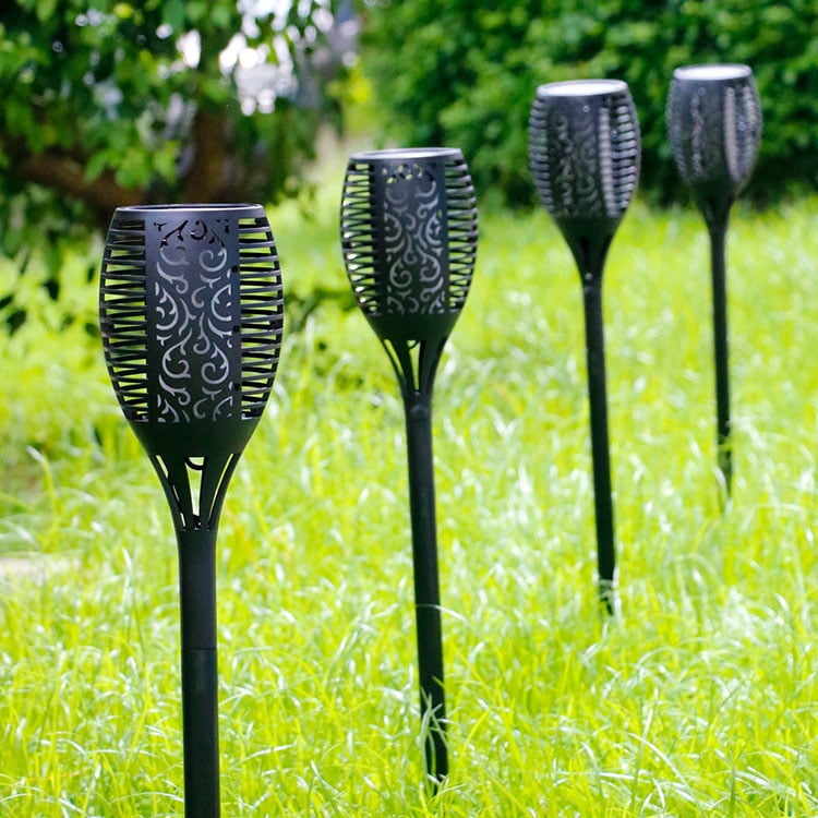 DSONGYEED Solar Lights Outdoor Waterproof Flickering Flames Torches Lights Outdoor Decoration Lighting Dusk to Dawn Auto On//Off Security Flame Lights 2 Pack 2