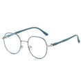 thumbnail image 3 of Retro Round Metal Eyeglasses, Ultra-Light Frame Anti Blue Light Eyewear for Men and Women, 3 of 5