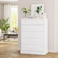 thumbnail image 6 of Aunfebrco 6 Drawer Dresser for Bedroom White Dresser Storage Cabinet with “X” Steel Frame&Solid Bottom, Tall Chest of 6 Drawers for Living Room Entryway, 6 of 7