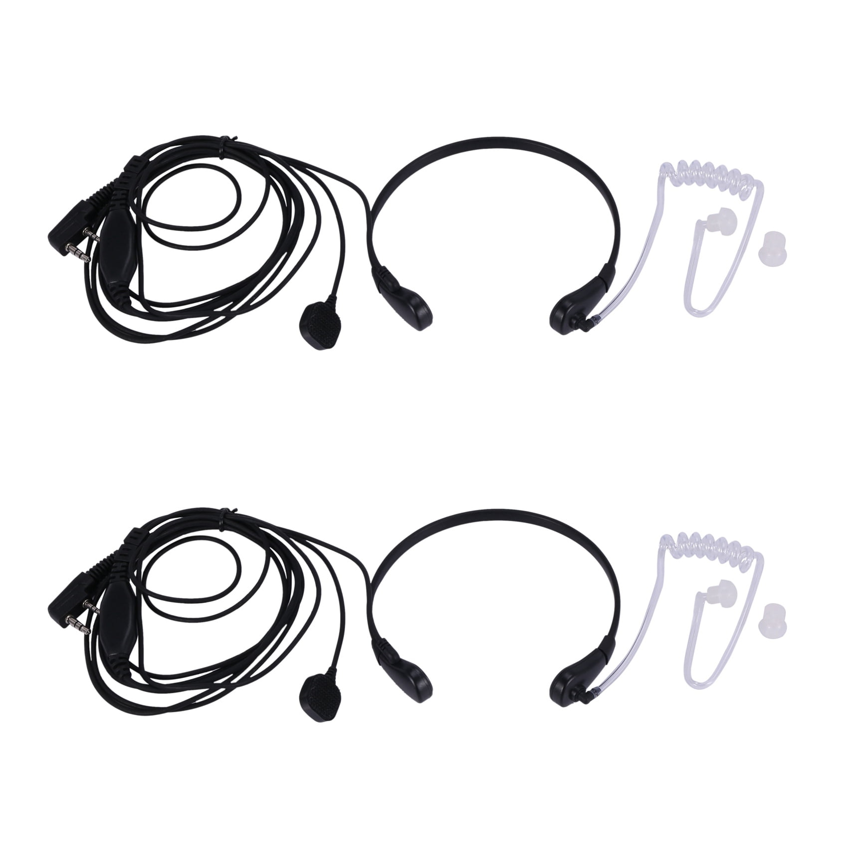 2X Throat Microphone Vibration Headset Earpiece for Two Way Radio Uv5R Uv82 888S Walkie
