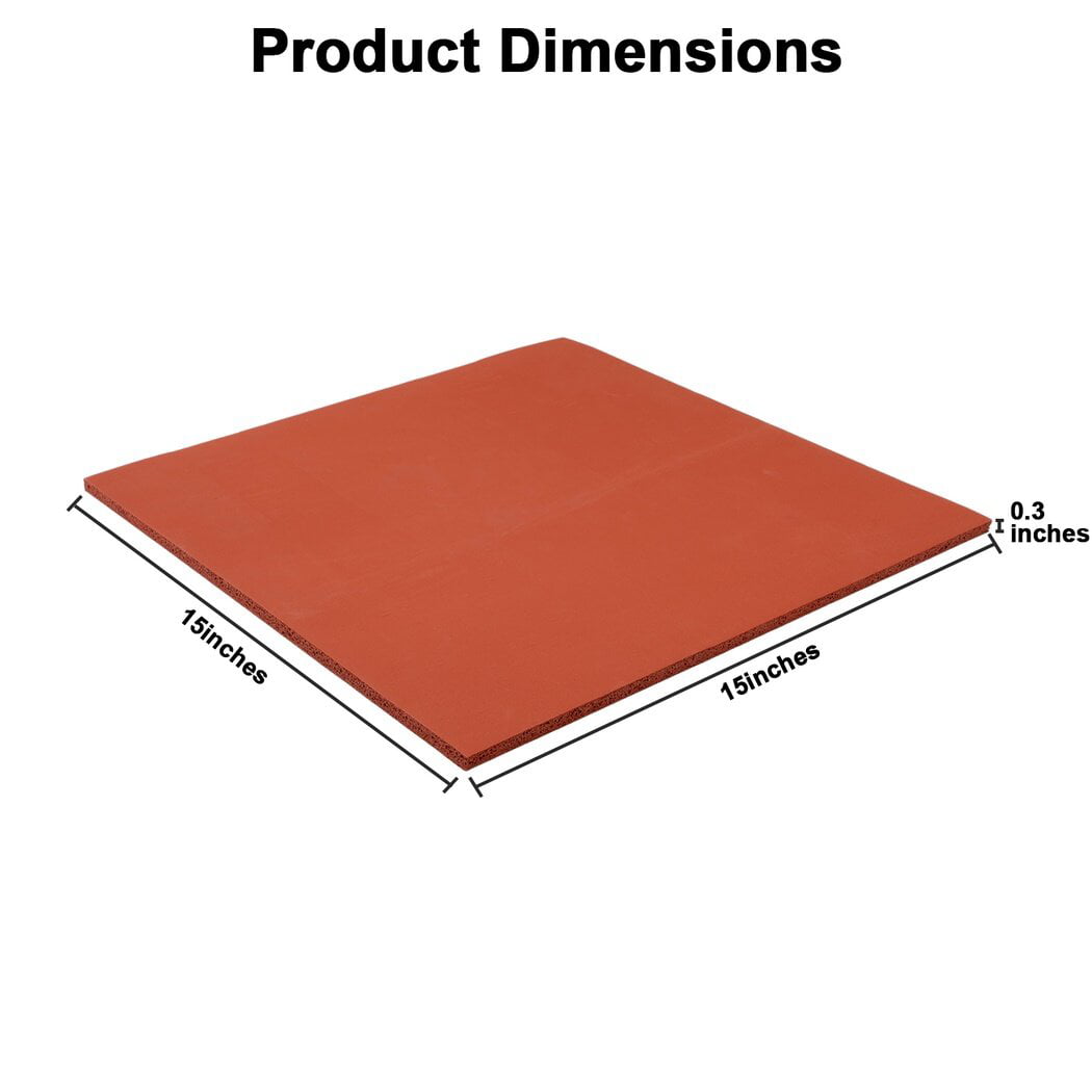 QTLCOHD 15 x 15 Inch Silicone Heat Press Pad Mat, 0.3 15x15 Inch, red