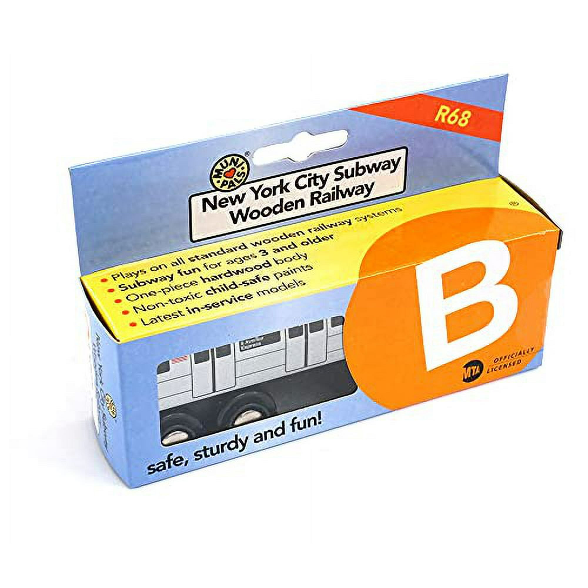Munipals NYC Subway Wooden Railway B Car Toy Train Walmart