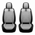 thumbnail image 2 of Front Seat Covers Fit for Lexus UX200 2019-2026, Premium Faux Leather Waterproof Breathable Anti‑Slip Seat Protectors, Black&Gray, 2 of 7