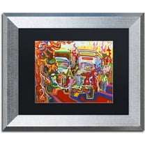 Trademark Fine Art "Trucks" Canvas Art by Josh Byer, Black Matte, Silver Frame