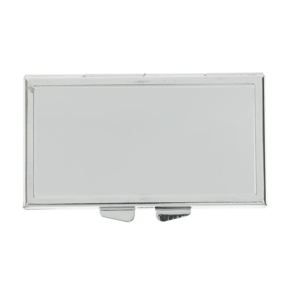 Unique Bargains 1 Pc Rectangle 7 Compartments Pill Case Portable for travel Large Silver Tone