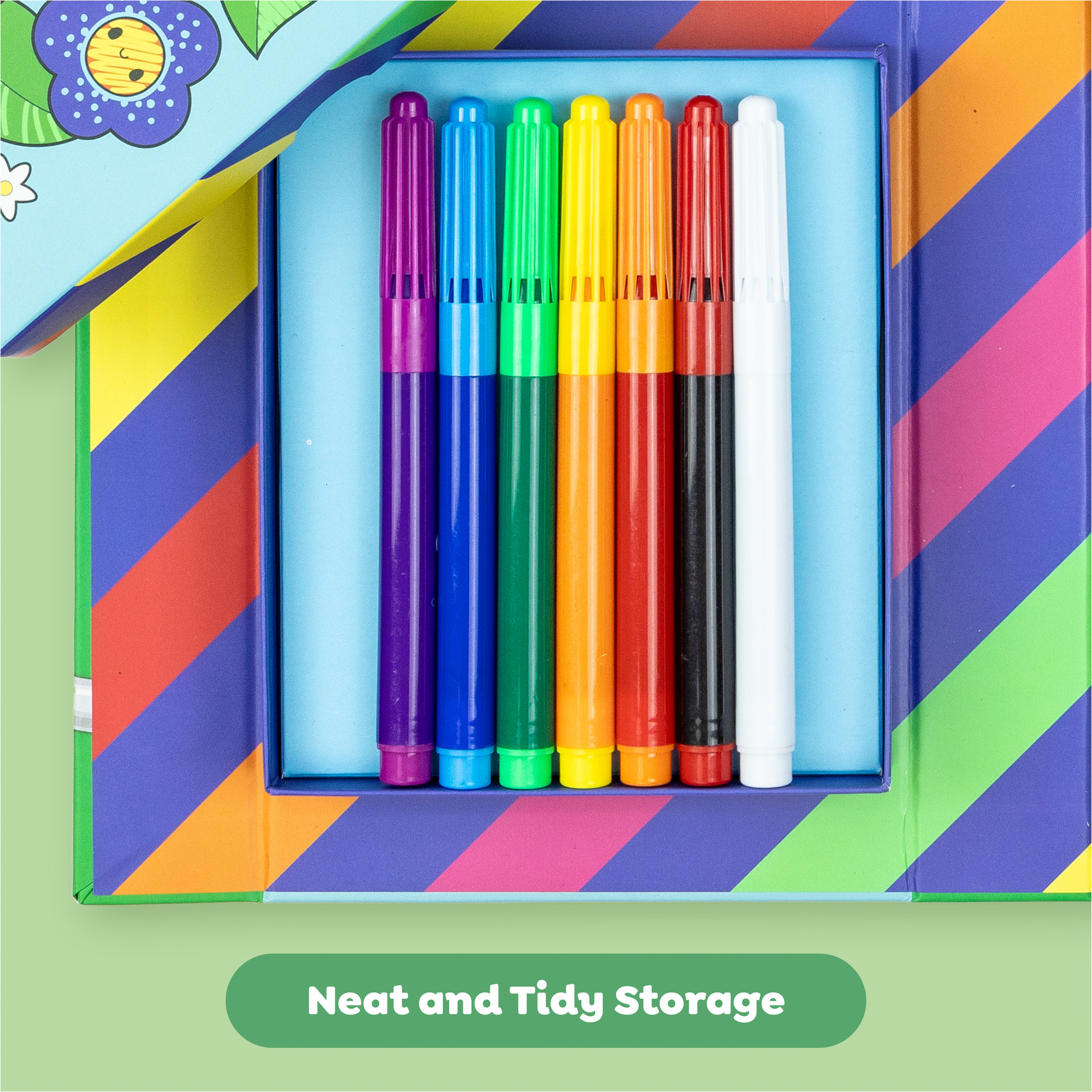 Tiger Tribe Color Change Coloring Set - Garden Friends with Magic Markers for Kids | Rainbow Colors & Creative Play | Portable Activity Kit for Travel & Play
