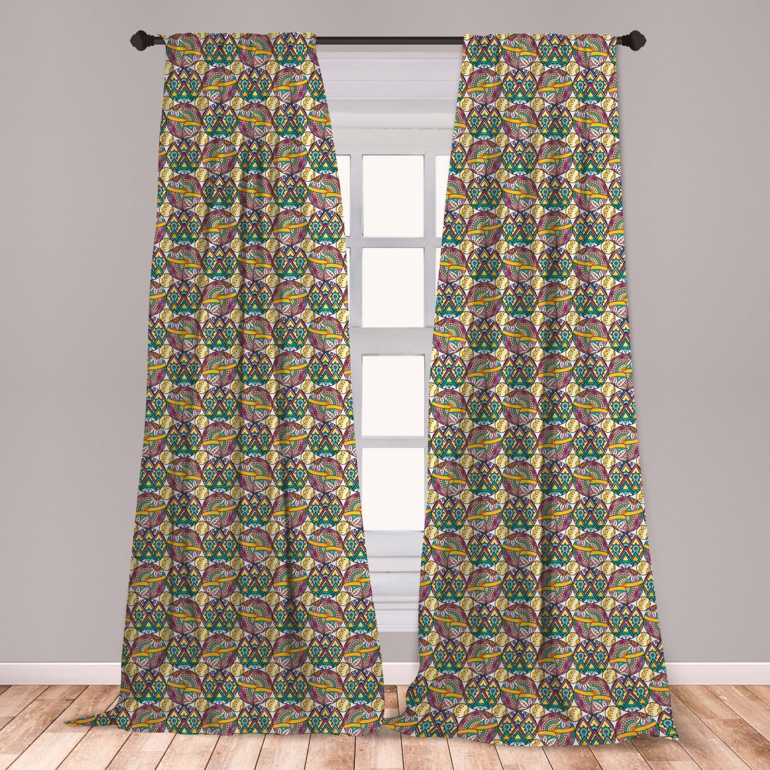 Boho Curtains 2 Panels Set Hippie Mystical Pattern With Round Motifs   46a49e25 Dea2 439d A2a5 F58e22a87f05 1.5da51a38665ade031c513b351b13eb7f 