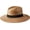 Dark Brown, variant on MEXIMART Mexican Palm Leaf Straw Wide Brim Fedora Hat, Black Hatband w/Grommets