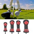 thumbnail image 1 of Funda de protección para cabeza de palo de golf Sharpla 4x Golf Cover PU Impermeable rojo negro, 1 of 8