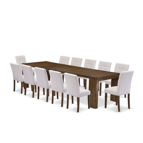 Luxe by East West Furniture 13 Pieces Extendable Dining Set Includes a Rectangle Kitchen Table
