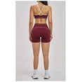 thumbnail image 4 of PISONIC Workout Sets for Women 2 Piece Color Block Strappy Sports Bra High Waist Shorts Gym Yoga Pilates Outfits, 4 of 6
