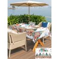 thumbnail image 4 of Outdoor Tablecloth with Umbrella Hole and Zipper, Gingerbread Christmas Rectangle Table Cloth 52x70 Inch Waterproof Tablecloth, Xmas Tree Snowflake Winter Picnic Table Cover for Patio Camping, 4 of 7