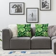 thumbnail image 3 of Jiayy  St Patricks Day Clover Stripes Throw Pillow Cover, Set of 2 Lucky Shamrock Cushion Case Decoration for Sofa Couch, 3 of 6
