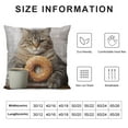 thumbnail image 5 of GOSMITH  Throw Pillow Case The Cat Holds a Cup of Coffee and Orange Glazed Donut Square Cushion Cover Standard Pillowcase for Men Women Home Decorative Sofa Armchair Livingroom, 5 of 5