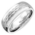 thumbnail image 2 of MJ Metals Jewelry Unisex Adult White Tungsten Carbide Hammered Center 8mm Wedding Ring Size 12.5, 2 of 6