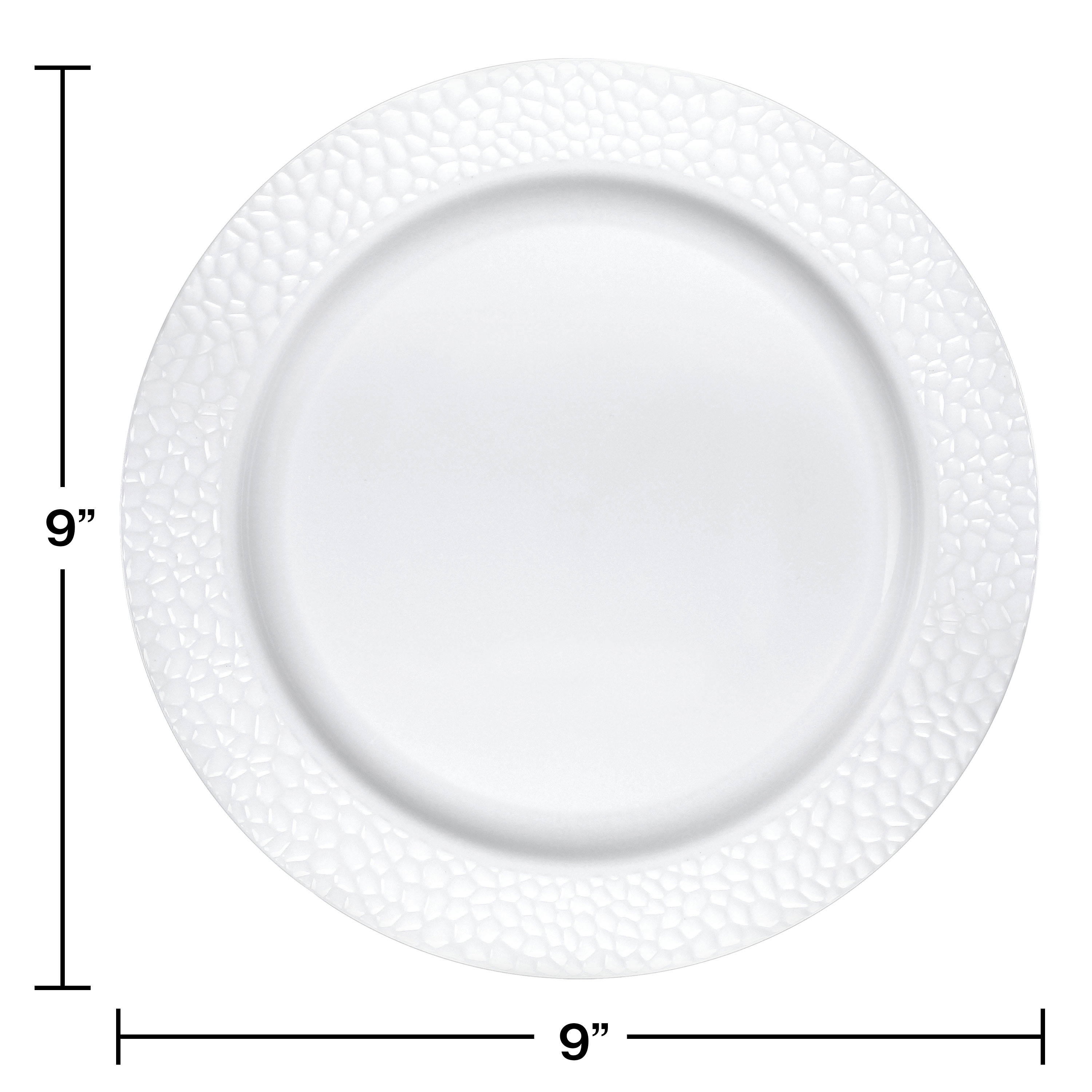Pearl Pebble Plastic Plates, 30 Count