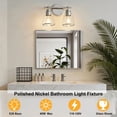 thumbnail image 5 of Deyidn Gold Bathroom Vanity Light Fixtures, 2 Light Bathroom Light Fixtures with Clear Glass Shade, 5 of 9
