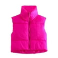 thumbnail image 4 of AOOCHASLIY 2023 Women Tops Women's Winter Crop Lightweight Sleeveless Warm Outerwear Vest Padded Gilet Tops Coat, 4 of 5