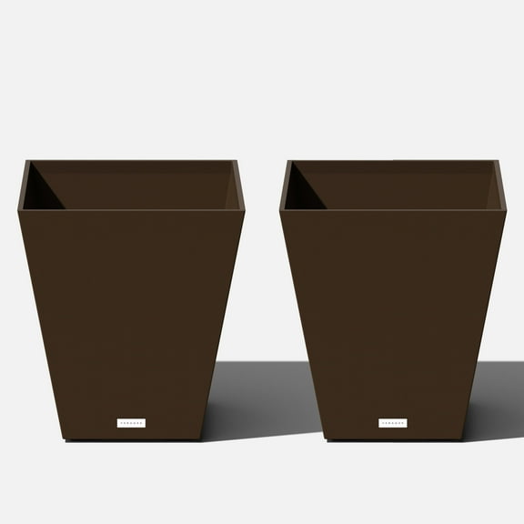 Veradek Pure Series Nobleton 18" Plastic Planter 2-Pack Espresso