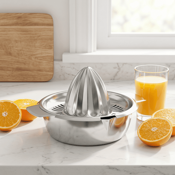 Citrus Lemon Orange Grapefruit Juicer Manual Squeezer – Stainless Steel 304 Robust Hand Juicer Reamer Rotation Press with Strainer, Dishwasher Safe, Easy to Clean, Heavy Duty