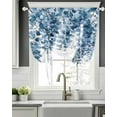 thumbnail image 5 of Blue Eucalyptus Tie Up Curtains for Window, Thermal Insulted Balloon Shade Adjustable Rod Pocket Curtains Valance Panels for Kitchen Bathroom Cafe 42 x 63 Botanical Leaves Pastoral Plants, 5 of 6