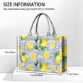 thumbnail image 3 of Large Capacity Tote Bag,Yellow Lemon Fruit Tiles Blue Pattern Handbag Fashion Luxury Tote Bag,15.7"x13"x 5.1" Inches,Laptop Compatible, 3 of 6