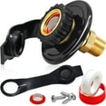 thumbnail image 1 of WWS-RV City Water Inlet with Check Valve, 3/4 NH Female to 1/2 NPT Male Black Flange RV Fresh Water Inlet, Lead-free Brass RV Water Connection Inlet with Dust Plug for RV Camper Motorhome Trailer Mar, 1 of 4