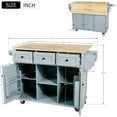 thumbnail image 2 of JESTOP Rolling Kitchen Island with 3 Drawers and 2 Cabinets, Kitchen Cart on Wheels with Drop Leaf, Wood Portable Trolley Island with Cabinet Door Storage Racks, for Dinning Room, 2 of 9