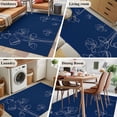 thumbnail image 5 of Area Rug for Living Room, Navy Blue Flowers Non-Slip Indoor Large Carpet for Bedroom/Dining Room, Rustic Abstract Floral Simple Art Washable Low-Profile Rectangle Floor Mat Runner Rugs - 2.7 x 5 Ft, 5 of 8