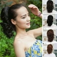 thumbnail image 2 of Ponytail Extension,11.8 Inch Drawstring Ponytail For Women Short Curly Wavy Hair Synthetic Extensions with Mixed Tails Pony, 2 of 9