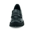 thumbnail image 4 of Womens Platform Loafers Chunky Heel Penny Loafer Lug Sole Slip On Round Toe Comfort Dress Work Shoes, 4 of 11