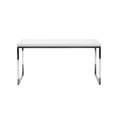 thumbnail image 2 of Rami 59 Inch Office Desk, Rectangular Top, White Wood Finish, Steel Frame, 2 of 5