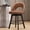 Camel, variant on Aufeile Bar Stools Set of 2, 24" Swivel Counter Height Barstools with PU Leather Padded Seat, Hollow Curved Back, Solid Wood Legs & Metal Footrest, Kitchen Island Dining Chairs, Charcoal Gray