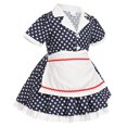 thumbnail image 5 of IBTOM CASTLE Kids Girls 1950s Housewife Costume Vintage Polka Dots Dress Apron Rockabilly Pinup Dresses Halloween Cosplay Birthday Party Dress up for Photo Shoot 18-24 Months Polka Dots, 5 of 6