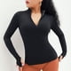 thumbnail image 2 of Ropa de yoga sencilla para mujer, ropa deportiva ajustada con cremallera y manga larga, 2 of 6