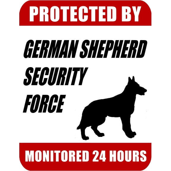 PCSCP Protected By German Shepherd Security Force Monitored 24 Hours 9 inch x 11.5 inch Laminated Dog Sign