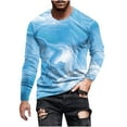 thumbnail image 3 of Tawop Shirts for Men Crew Neck Long Sleeve Graphic Gradient Sky Blue L, 3 of 5