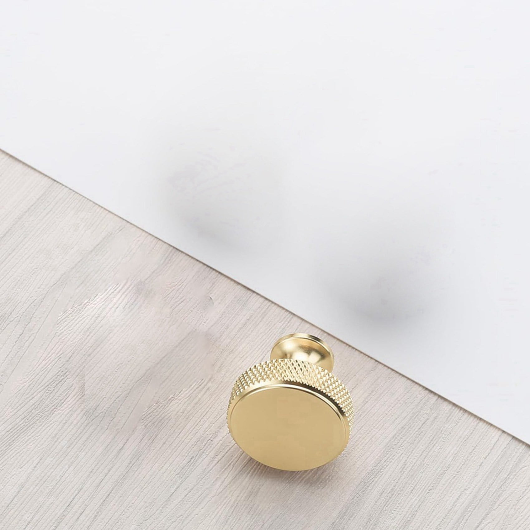 20 Pack 1.2 Inch Brushed Gold Cabinet Knobs Knurled Kitchen Drawer Round Dresser