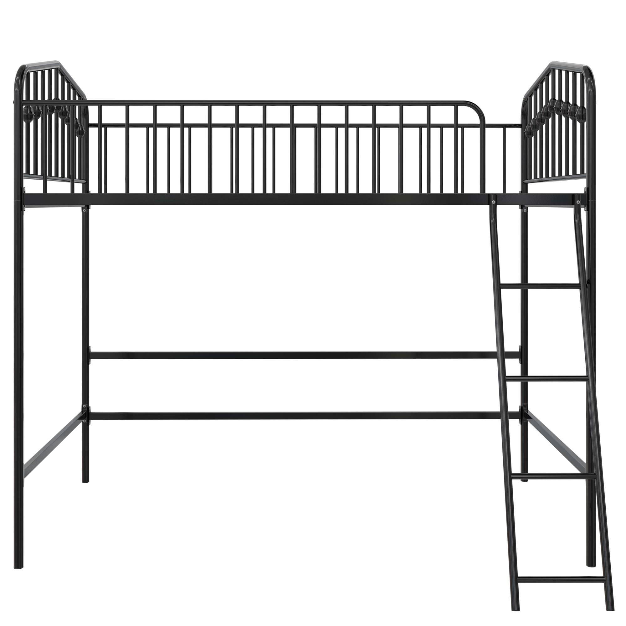 Novogratz Bushwick Metal Twin Loft Bed, Black