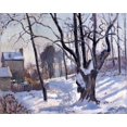 thumbnail image 2 of Pissarro, Camille 14x12 Black Ornate Wood Framed with Double Matting Museum Art Print Titled - Winter Landscape in Loiveciennes, 2 of 4