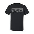 thumbnail image 2 of Eat Sleep Game Video Gamer Gift Fan Pop Culture Men's Graphic T-Shirt, Black, Small, 2 of 3