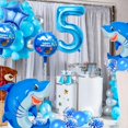 thumbnail image 3 of Set de Globos Woizoeiy Tiburón Azul Número 5 de 40" para Fiesta, 3 of 8