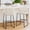 Linen Color, variant on Carolayne 26"Counter Height Bar Stools Set of 3, Faux Leather, 2.5" Cushion, Black
