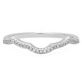 thumbnail image 2 of Dazzlingrock Collection 0.10 Carat (ctw) 10K White Diamond Ladies Wedding Band Contour Guard Ring 1/10 CT, White Gold, Size 6, 2 of 3